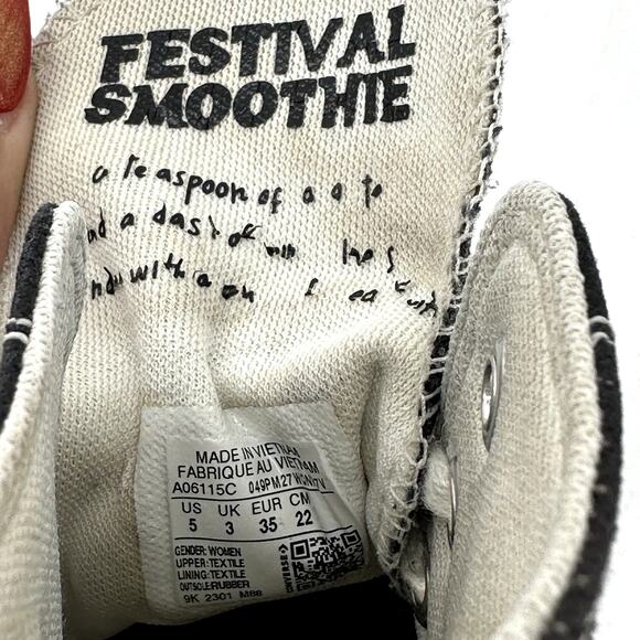 Converse Chuck Taylor All Star Festival Smoothie Sneakers Platform High Black 5 - Picture 6 of 7